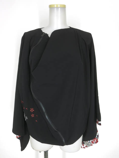 雅結 変形キモノZIPカーデ