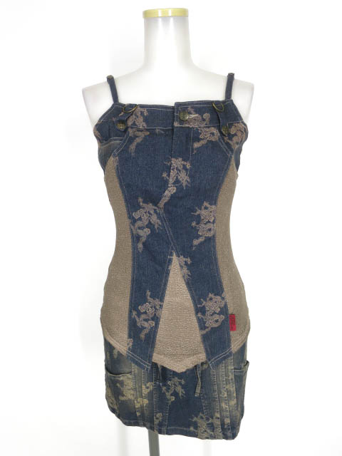 オッズオン OZZ CONTE 変形 チェーン 布帛 スカート パンツ ドラゴン