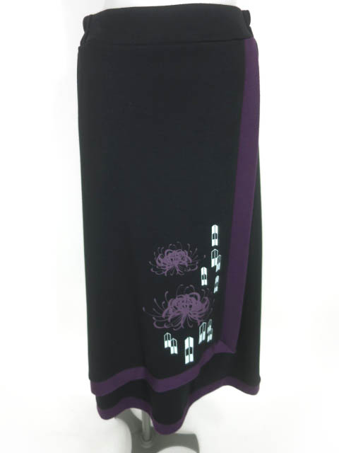 雅結 彼岸花と矢絣 ロングスカート