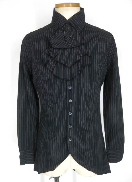 BPN FOR MEN ジャボ付きストライプシャツ