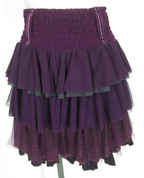 Ozz Croce メッシュチュールフリルミニスカート