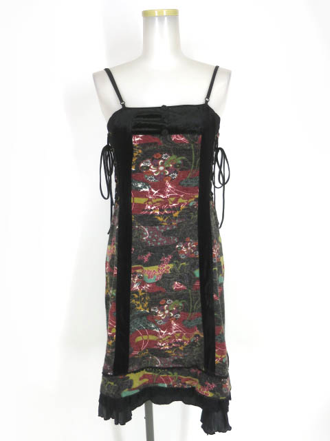 OZZ ONESTE 和チャイナ柄ニットキャミワンピース