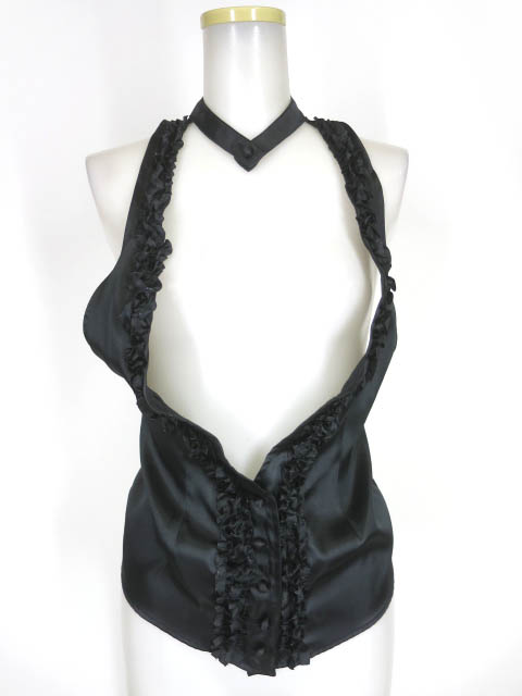 alice auaa フリル付きサテンホルターネックベスト