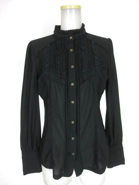 Rozen Kavalier レース付きスタンドカラージョーゼットブラウス