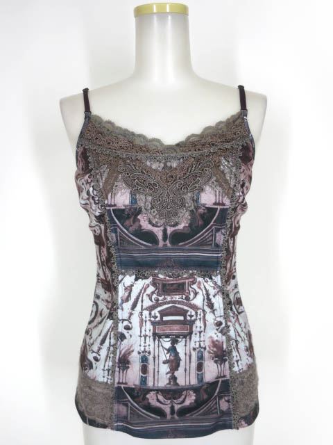 OZZ ANGELO レース付き総柄キャミソール