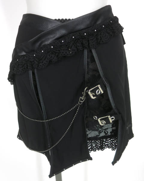 ozzon コルセット付きミニスカート OZZONESTE 黒 フリル ミニスカート