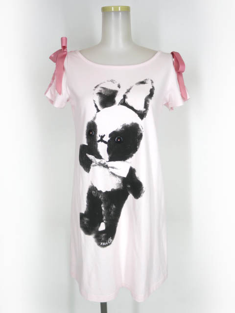 MILK うさぎぬいぐるみプリントカットワンピース