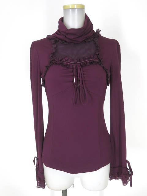 OZZ ONESTE 胸メッシュ切替ハイネック長袖カットソー