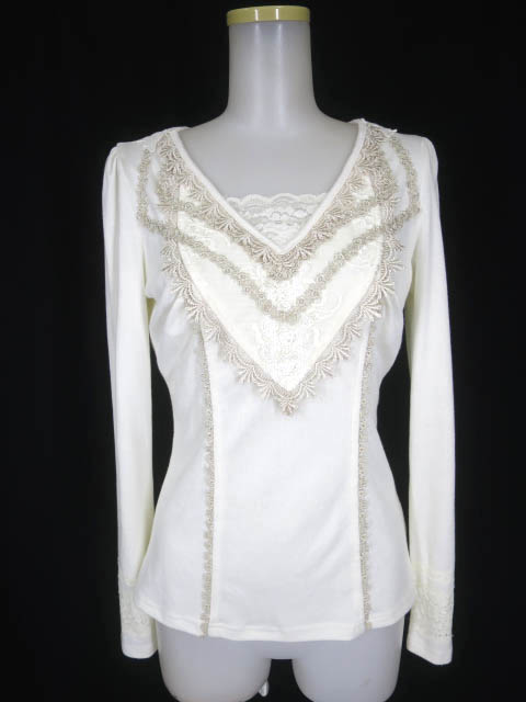 OZZ ANGELO レース付きニットプルオーバー