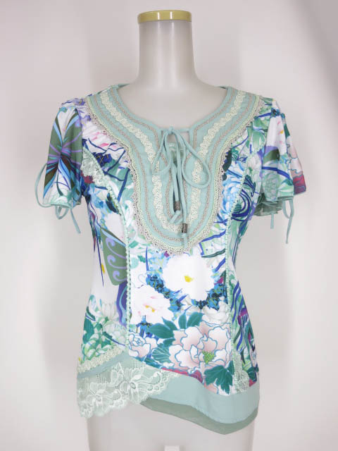 OZZ ONESTE 和チャイナ柄半袖カットソー