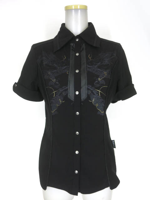 Ozz Croce 龍プリント半袖ブラウス