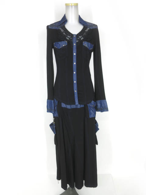 Ozz Croce レース切り替えブラウス & ロングスカート セット