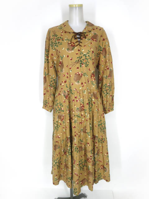 田園詩 りんご柄ワンピース