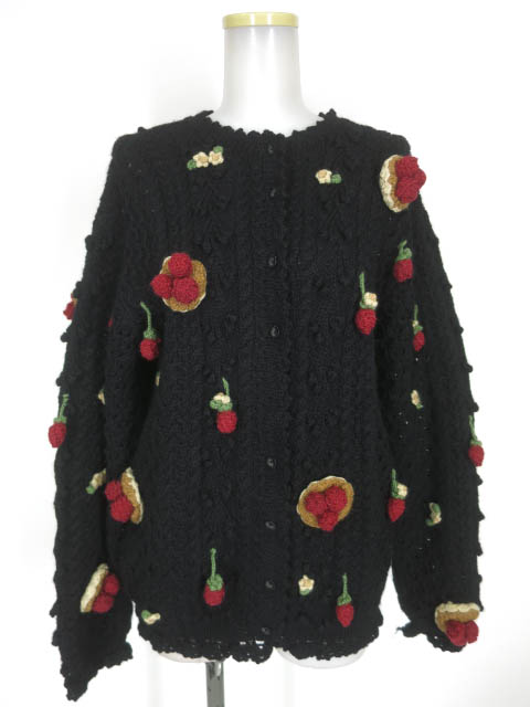田園詩 いちご付きニットカーディガン