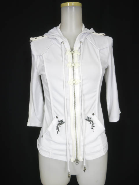 Ozz Croce 刺繍入り 龍刺繍入りチャイナジップパーカー