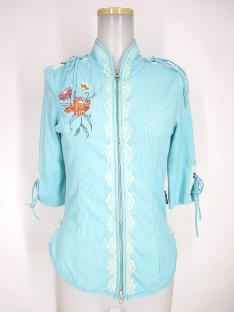 OZZ ONESTE 七分袖チャイナジップアップカーディガン