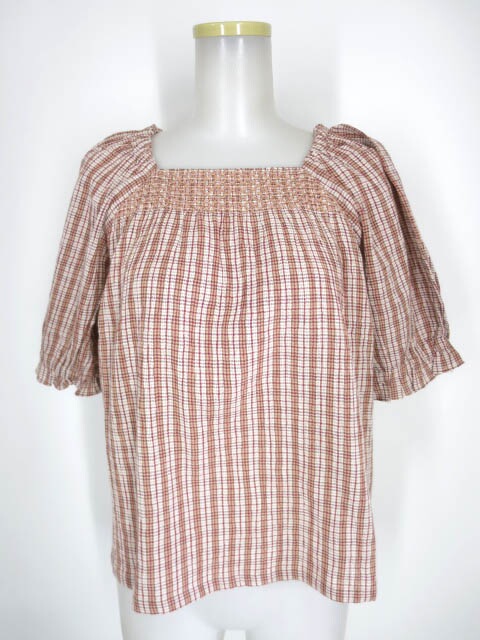 STREET ORGAN チェック柄パフスリーブプルオーバーブラウス