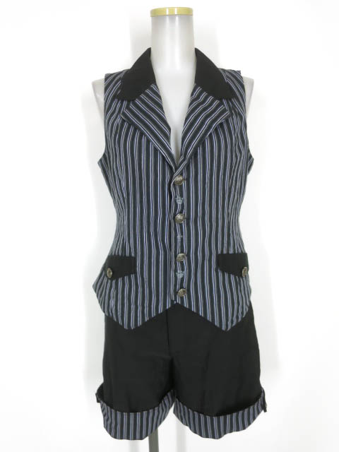 PUTUMAYO ストライプ燕尾ベスト & ショートパンツ