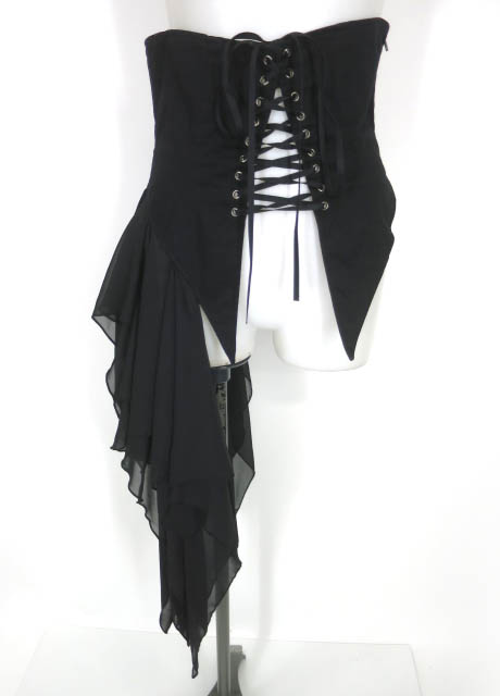 BPN シフォンフリル付きアシンメトリーコルセット