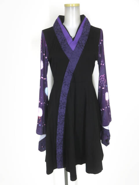 gouk雅 メルティシンシャ柄 着物袖ワンピース