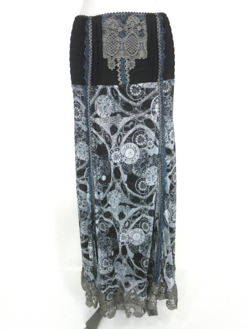 OZZ ANGELO 星座柄メッシュチュール2wayロングスカート