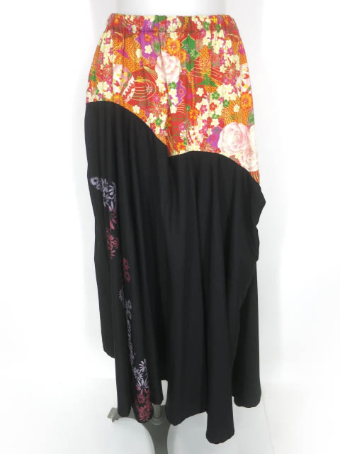 gouk 和柄切替ロングスカート