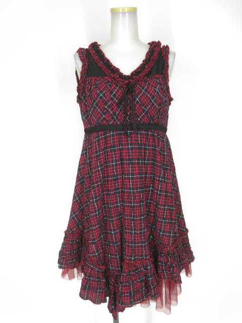 ALGONQUINS チェック柄ノースリーブワンピース