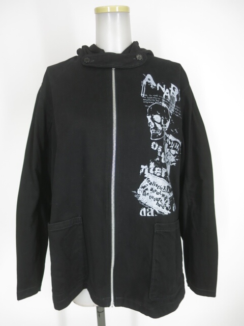 h.ANARCHY 骸骨プリントフードジャケット