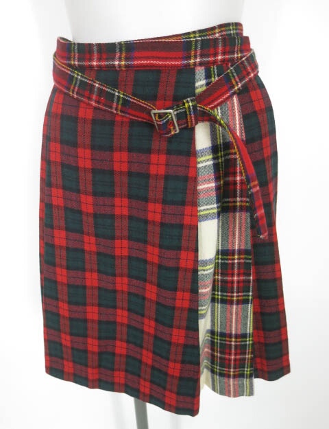 Jane Marple タータンチェックプリーツ巻きスカート