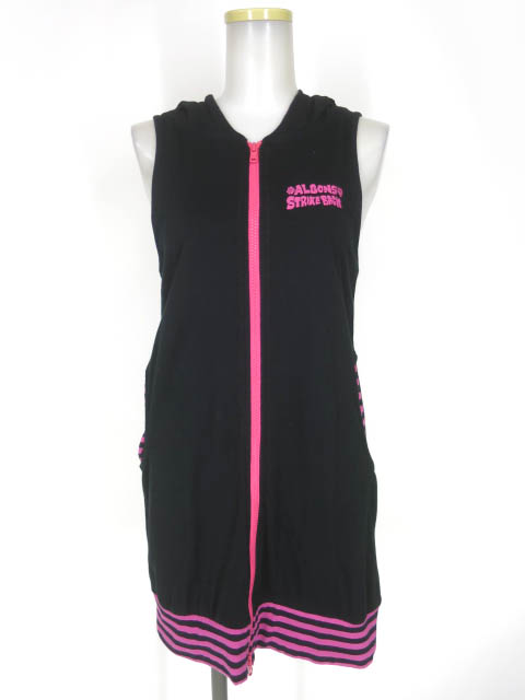 ALGONQUINS ボーダー切替ノースリーブジップパーカー