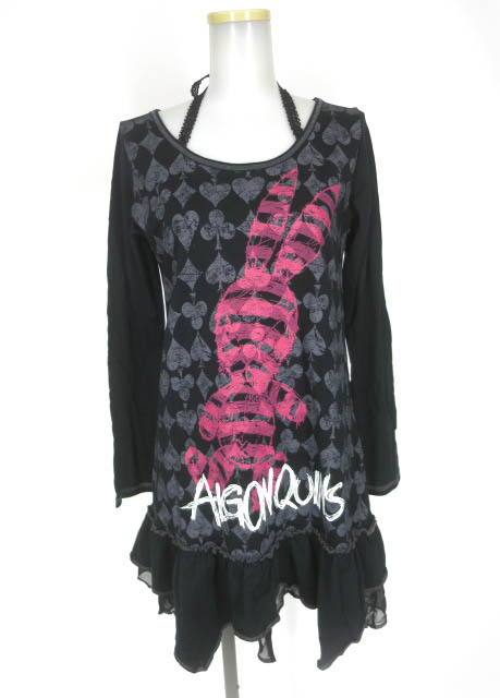 ALGONQUINS 包帯ウサギ＆トランプ柄プリント長袖チュニック