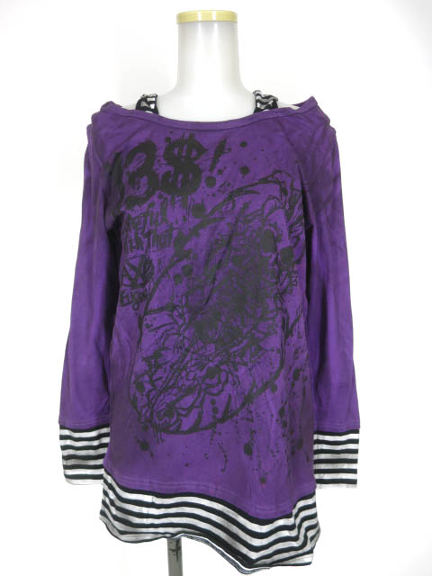 ALGONQUINS フード付きボーダー切替長袖カットソー