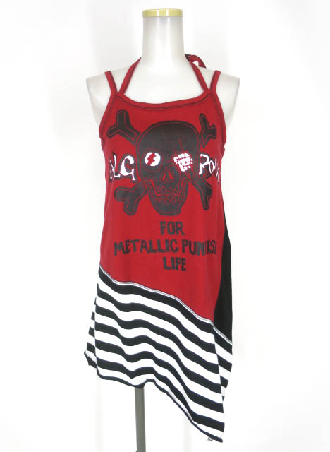 ALGONQUINS ドクロプリントボーダー切替ノースリーブチュニック