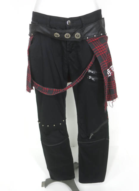 SEX POT チェック柄フラップ付きパンツ