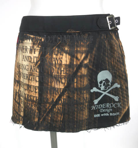 HIDE ROCK Design チェック柄切替巻きスカート