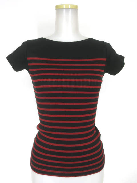 Jean Paul GAULTIER FEMME ボーダー柄 ストレッチリブ 半袖カットソー