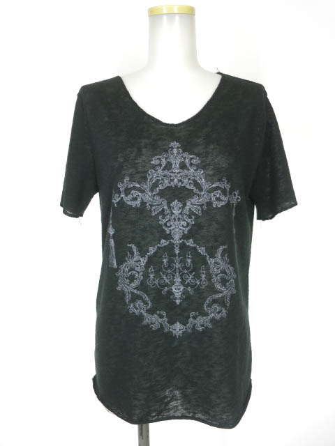 Rozen Kavalier 燭台プリント半袖ニットプルオーバー