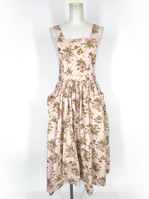 田園詩 ローズ柄エプロン