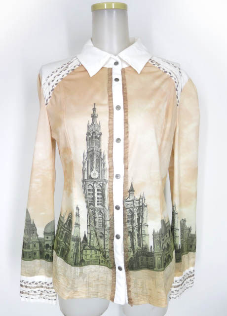 OZZ ANGELO 建物柄ブラウス