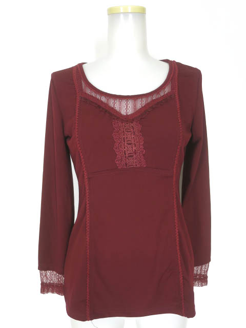 OZZ ANGELO レース付き長袖カットソー