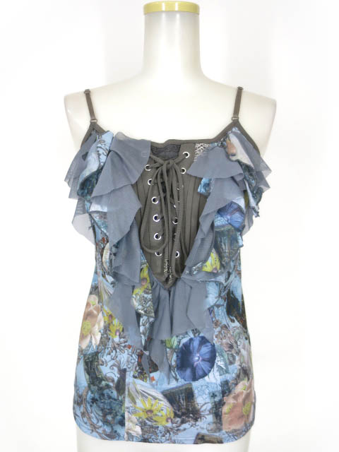 OZZ ANGELO トランプ&花柄キャミソール