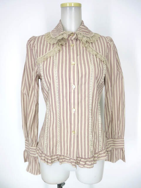 MIHO MATSUDA レジメンタルストライプブラウス