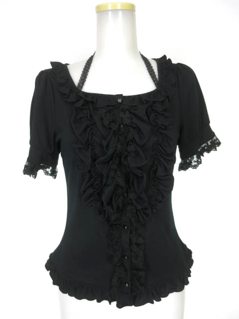 PUTUMAYO フリル＆レース付きカットブラウス