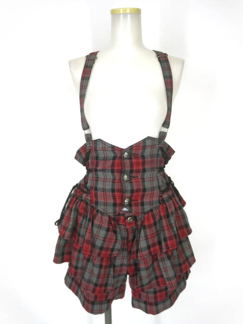 ALGONQUINS チェック柄ビスチェ付きショートパンツ