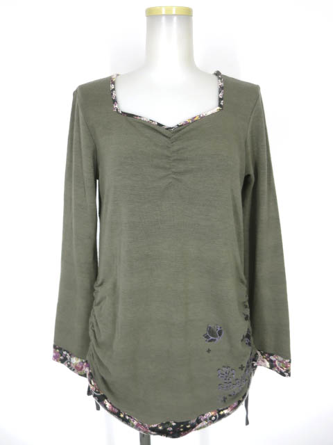 gouk 和柄切替 長袖ニットプルオーバー