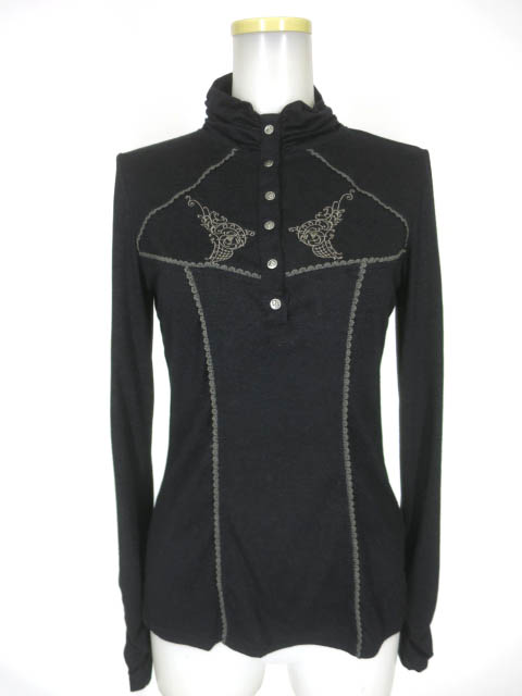 OZZ ANGELO ラメニットハイネック長袖カットソー