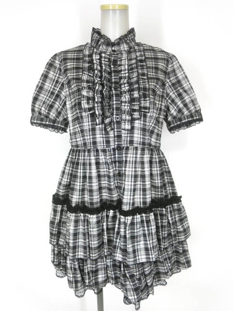 ALGONQUINS ADDICTION チェック柄半袖ワンピース