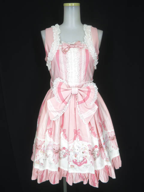 BABY, THE STARS SHINE BRIGHT 子猫とお菓子のお部屋柄ジャンパースカート