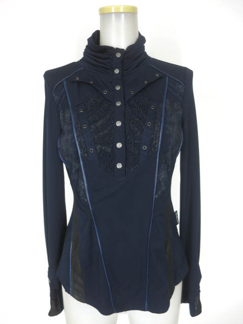 Ozz Croce 首ボタンハイネック長袖カットソー