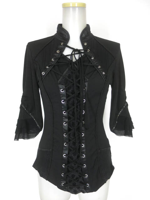 Ozz Croce 編み上げ付き七分袖カットソー